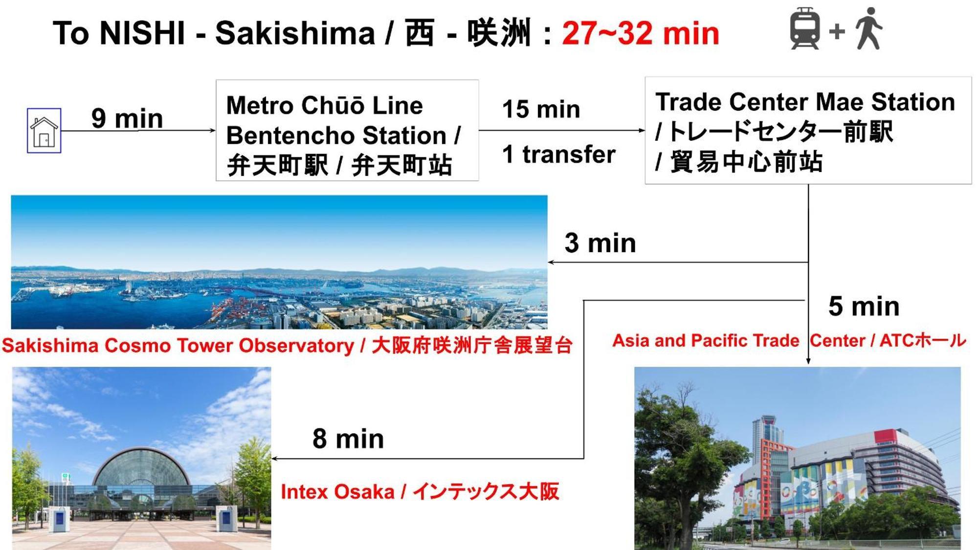 15min To Nishi-expo-casino-ir-tempozan Ferris,direct To Kix 1h,horyuji 40min,wakayama 80min Appartement *